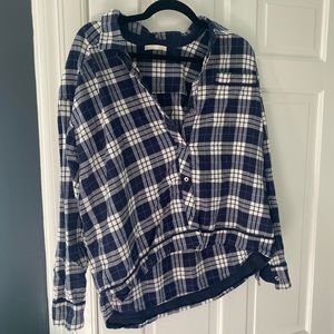 SKIN cropped plaid button down